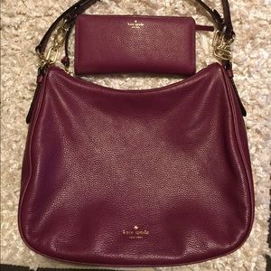 Plum colored hobo/ crossbody w/ wallet.