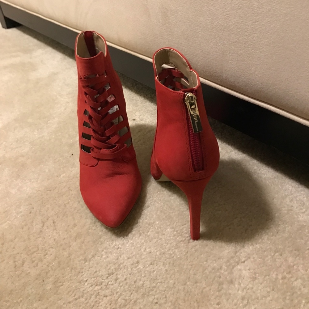 BCBG Red Ankle Boots