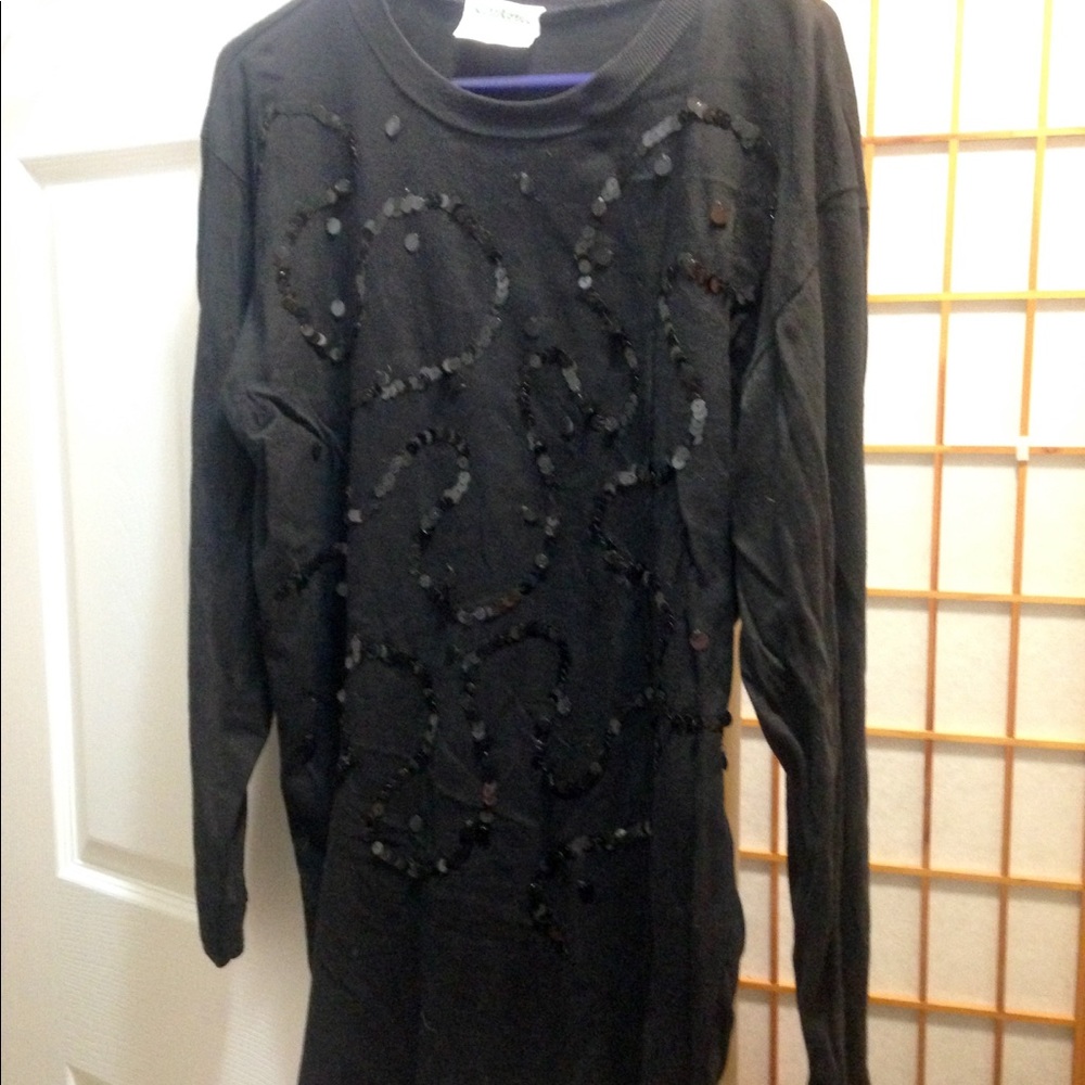 Long sleeve cotton spangled tee dresses up or down