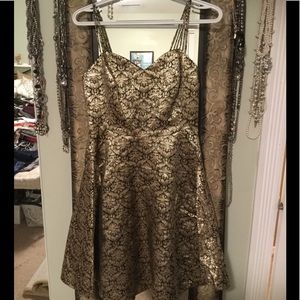 Black and Gold foil Phoebe Dress