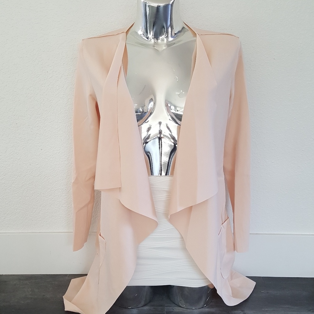 Cream Pocket Detailed Long Dressy Duster