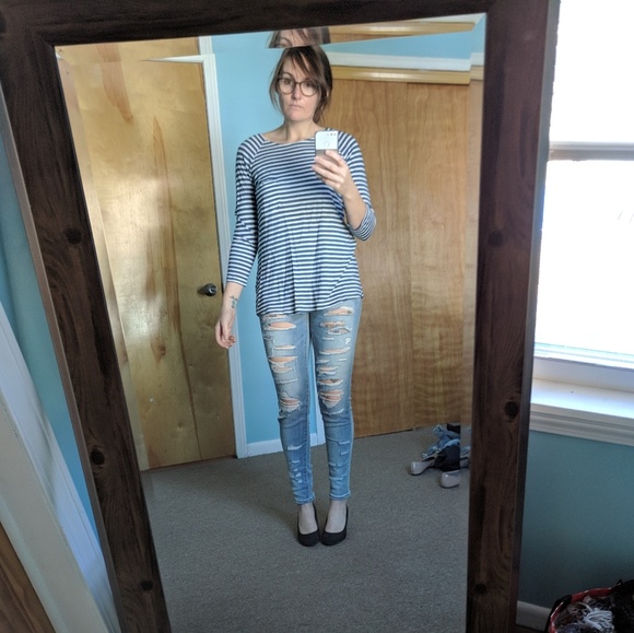 H&M Tops - Striped quarter length long sleeve