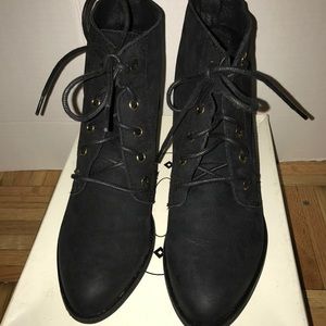 Steve Madden Black Suede Lace up Booties.