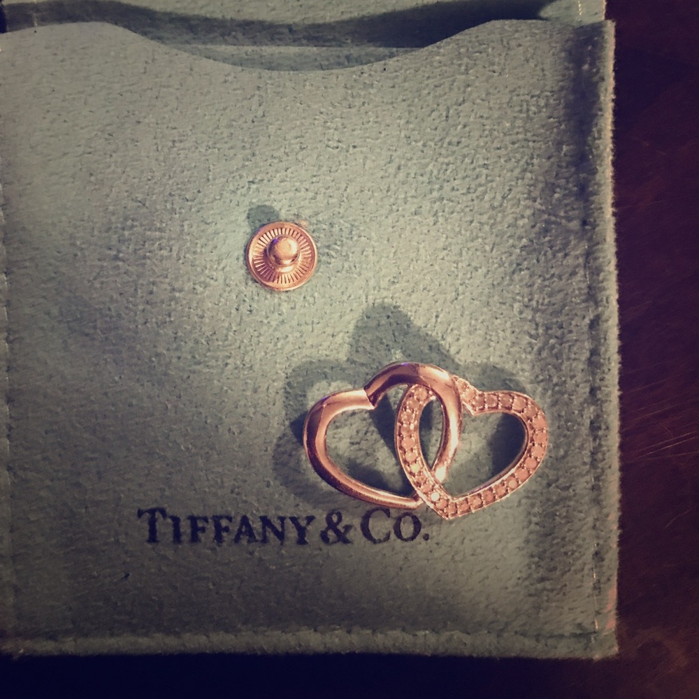 Diamond accent double heart pendant