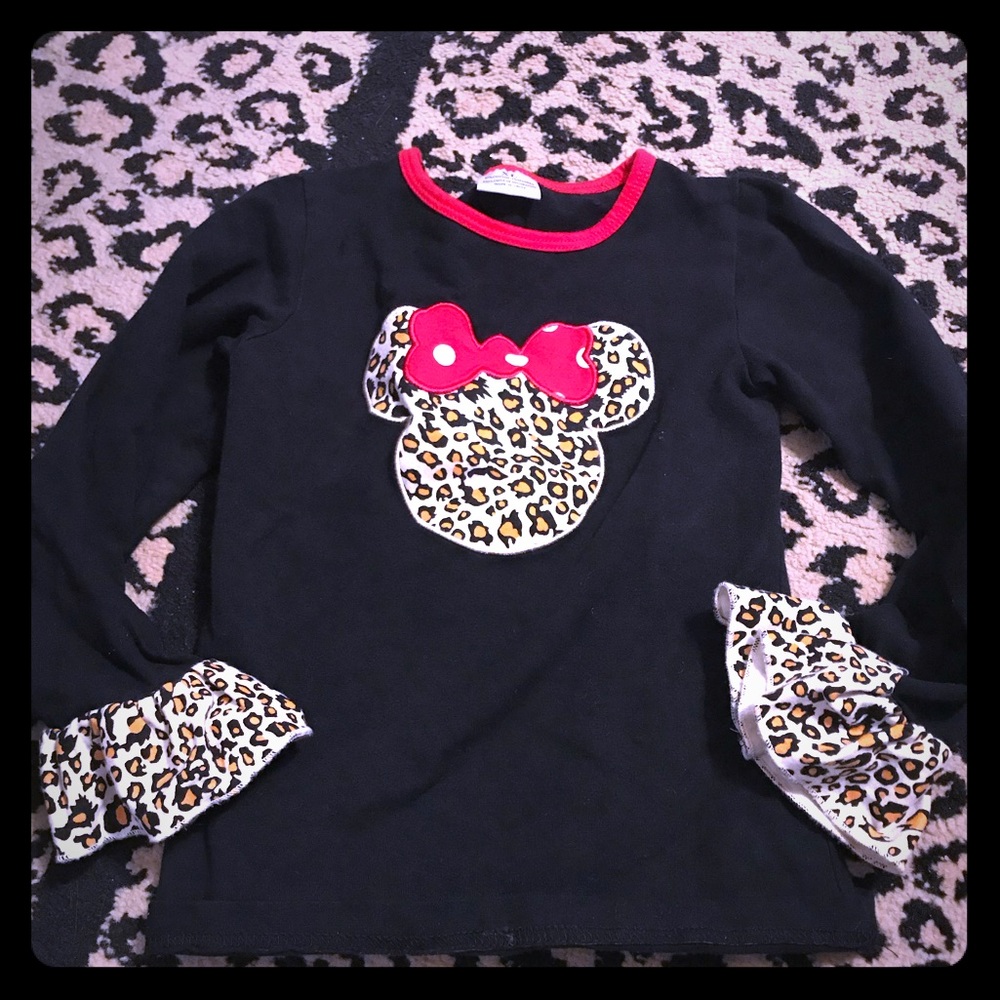 Boutique Minnie Mouse animal print long sleeve