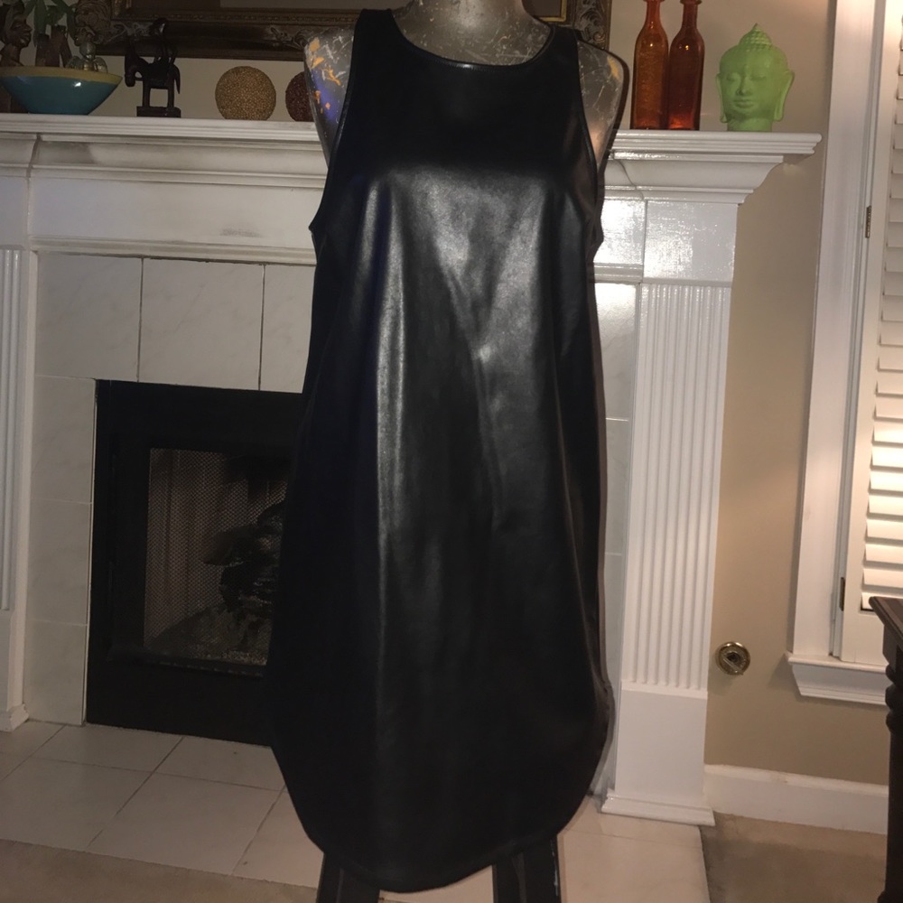 Faux Leather Dress