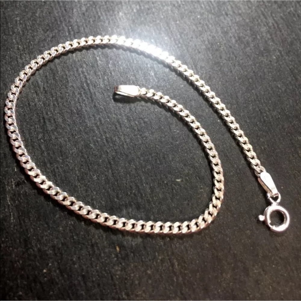 New Solid Sterling 925 Silver Flat Curb Bracelet