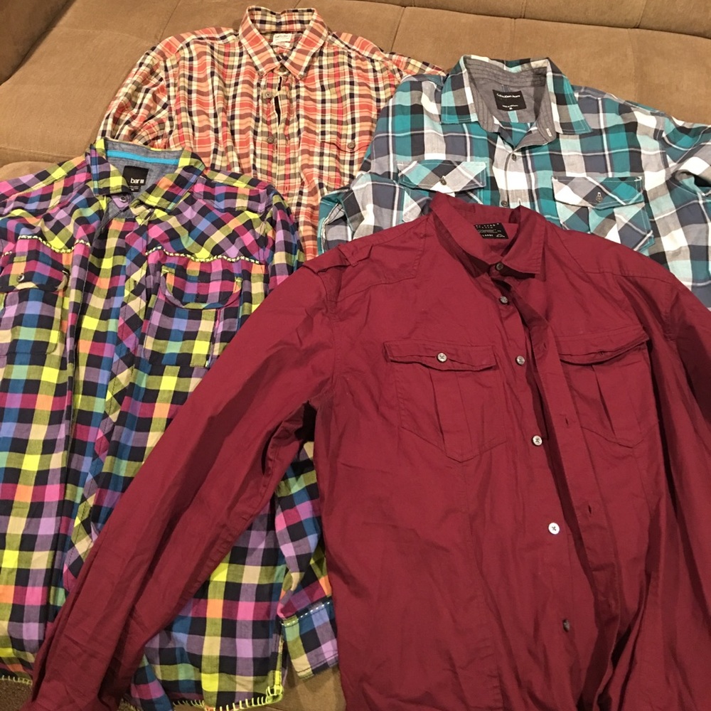 4 Long Sleeve Shirts Mixed Brands