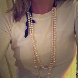 JCrew collection double strand pearl necklace