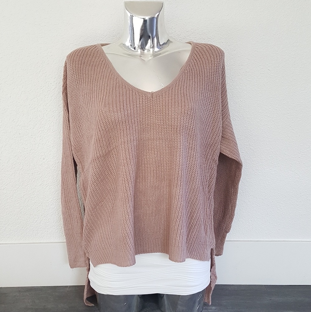 Nude High Low Sweater Long Sleeve