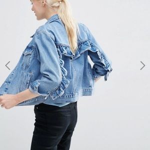 Asos Ruffle Denim Jacket(UK 4)