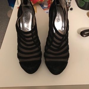 Michael Kors mesh and suede bootie