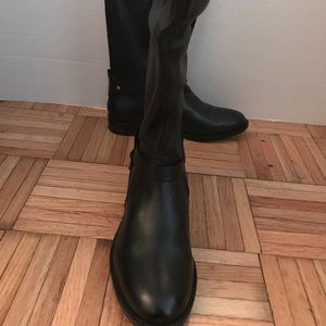 Steven by Steve Madden Black Leather Riding Boots