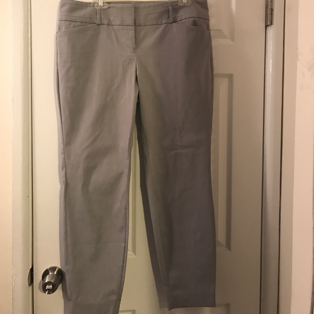 Grey Cropped Dress Pants