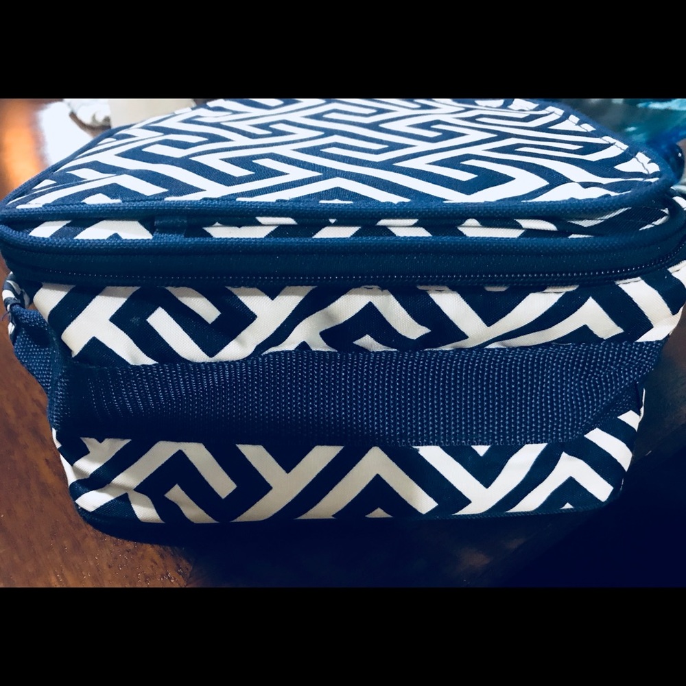 Cute Royal Blue & White Lunch Box. Like New!