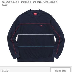 Supreme Multicolor piping pique crewneck