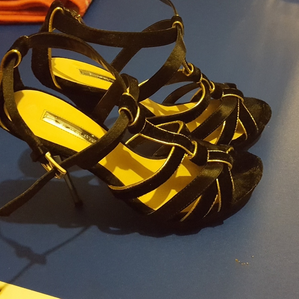 Gold & Black Heels