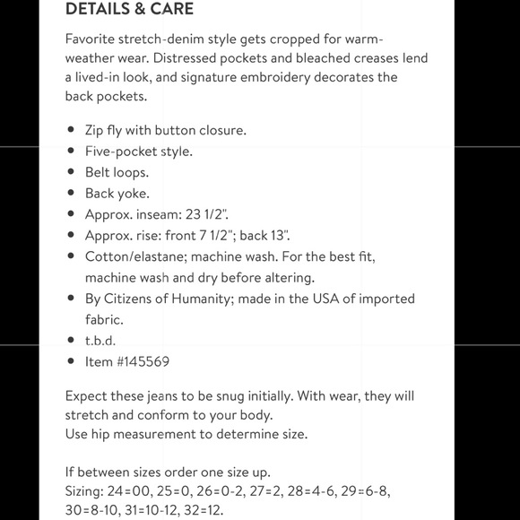 Citizens of Humanity low waist cropped jeans - Picture 5 of 6