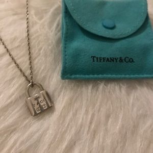 Tiffany logo lock necklace