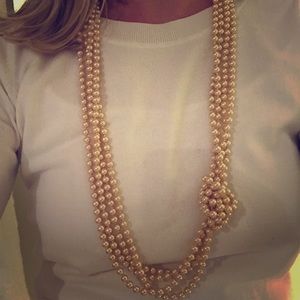 JCrew multiple strand cream colored pearls
