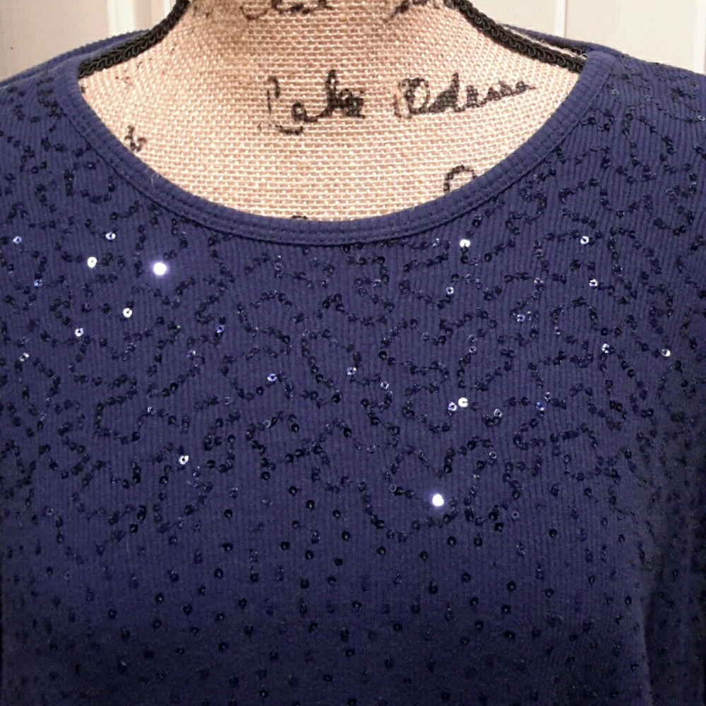 Sequin long sleeve shirt