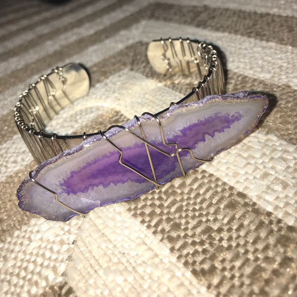 Agate slice bracelet