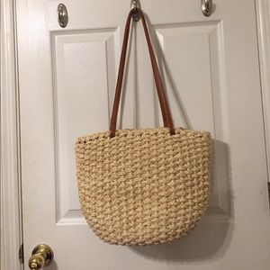 Basket purse with faux leather straps NWOT
