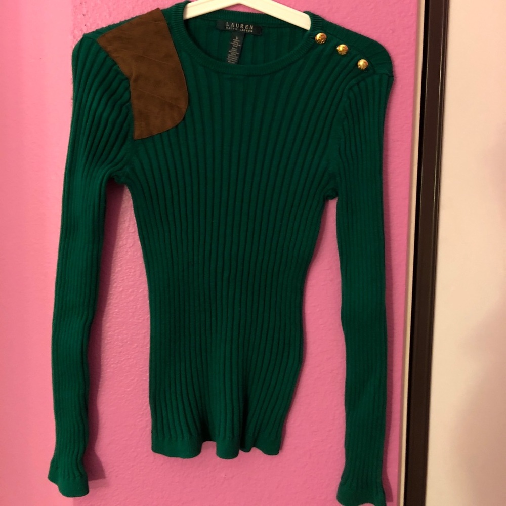 Ralph Lauren green sweater.