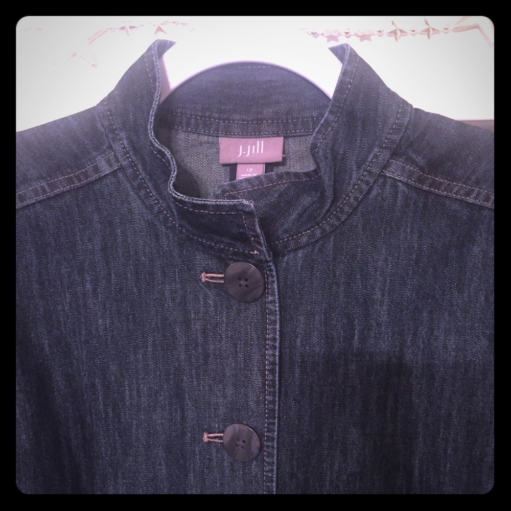 J.Jill Blue Jean Pleated Jacket