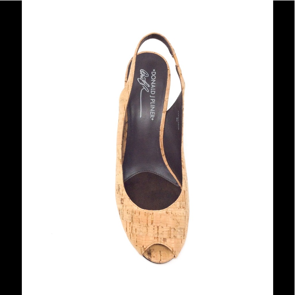Donald J Pliner Papina Cork Slingback Peep Toe