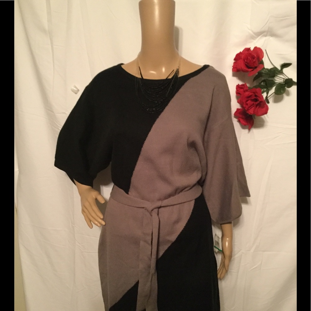 Sangria Woman Large Black Gray Dress