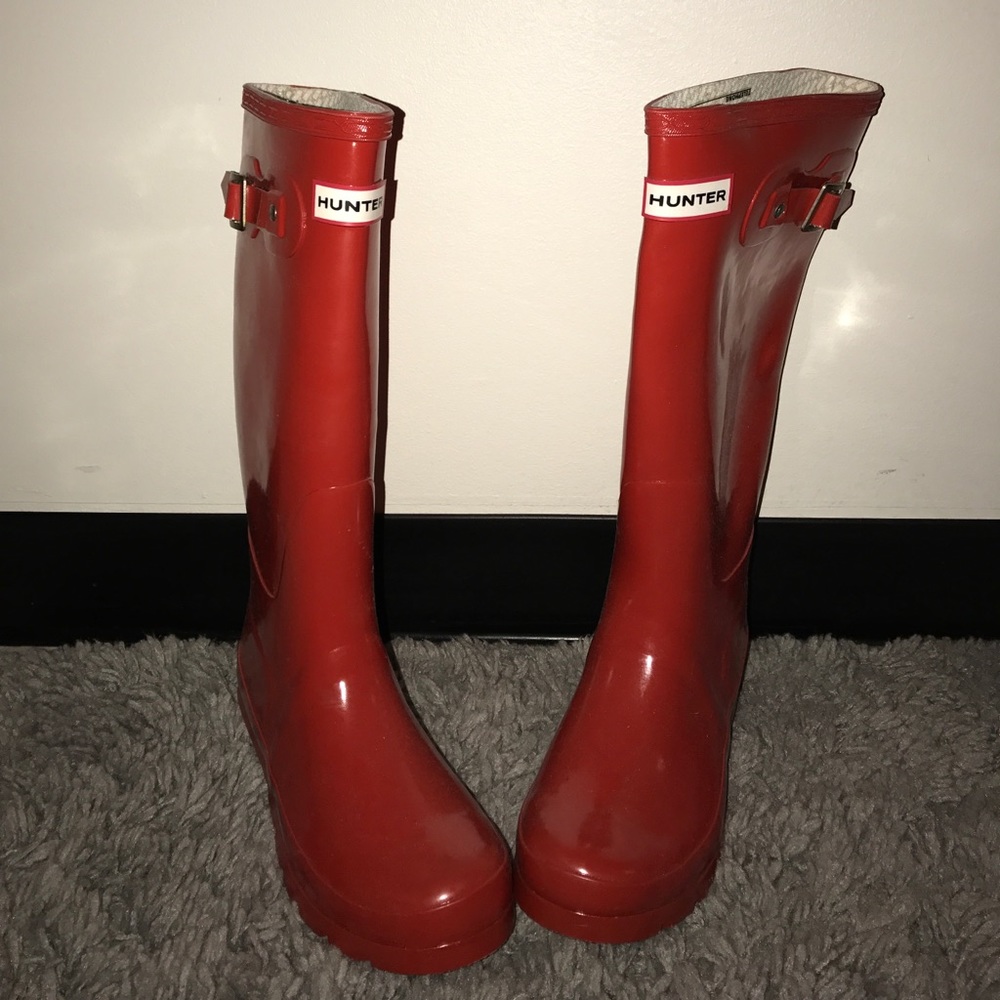 Gloss Red Hunter Boots