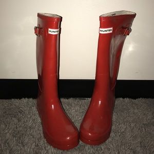 Gloss Red Hunter Boots