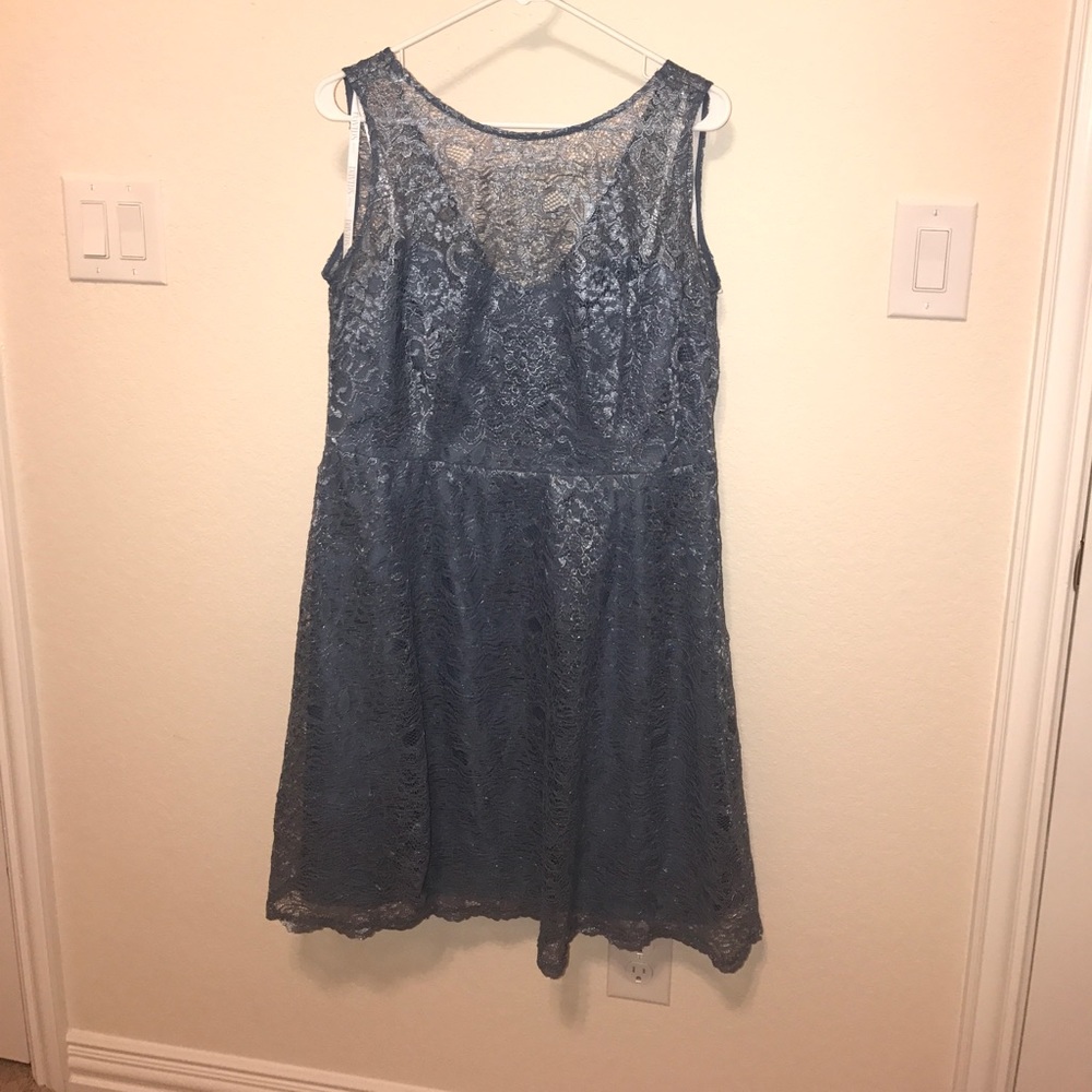 Davids Bridal Steel Blue Dress