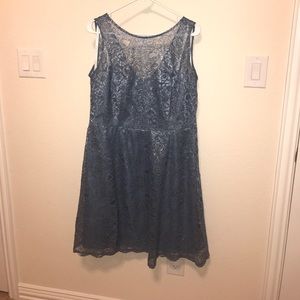 Davids Bridal Steel Blue Dress