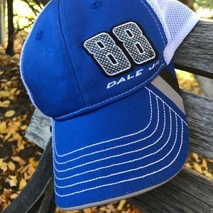 Dale junior blue & white snap back hat
