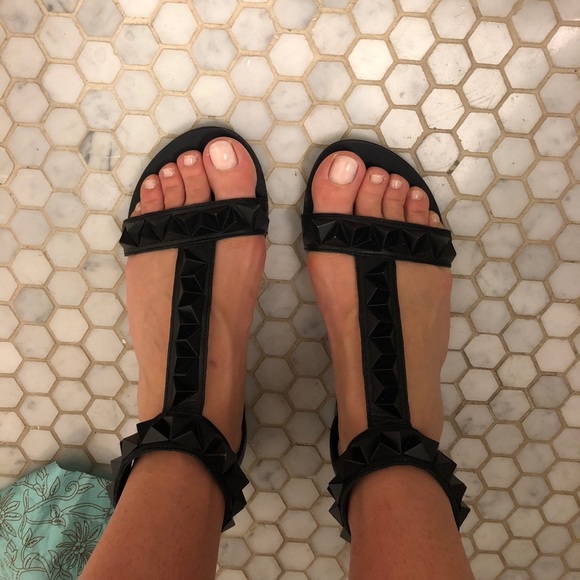 Ash Geometric Embossed Sandals - Picture 6 of 8