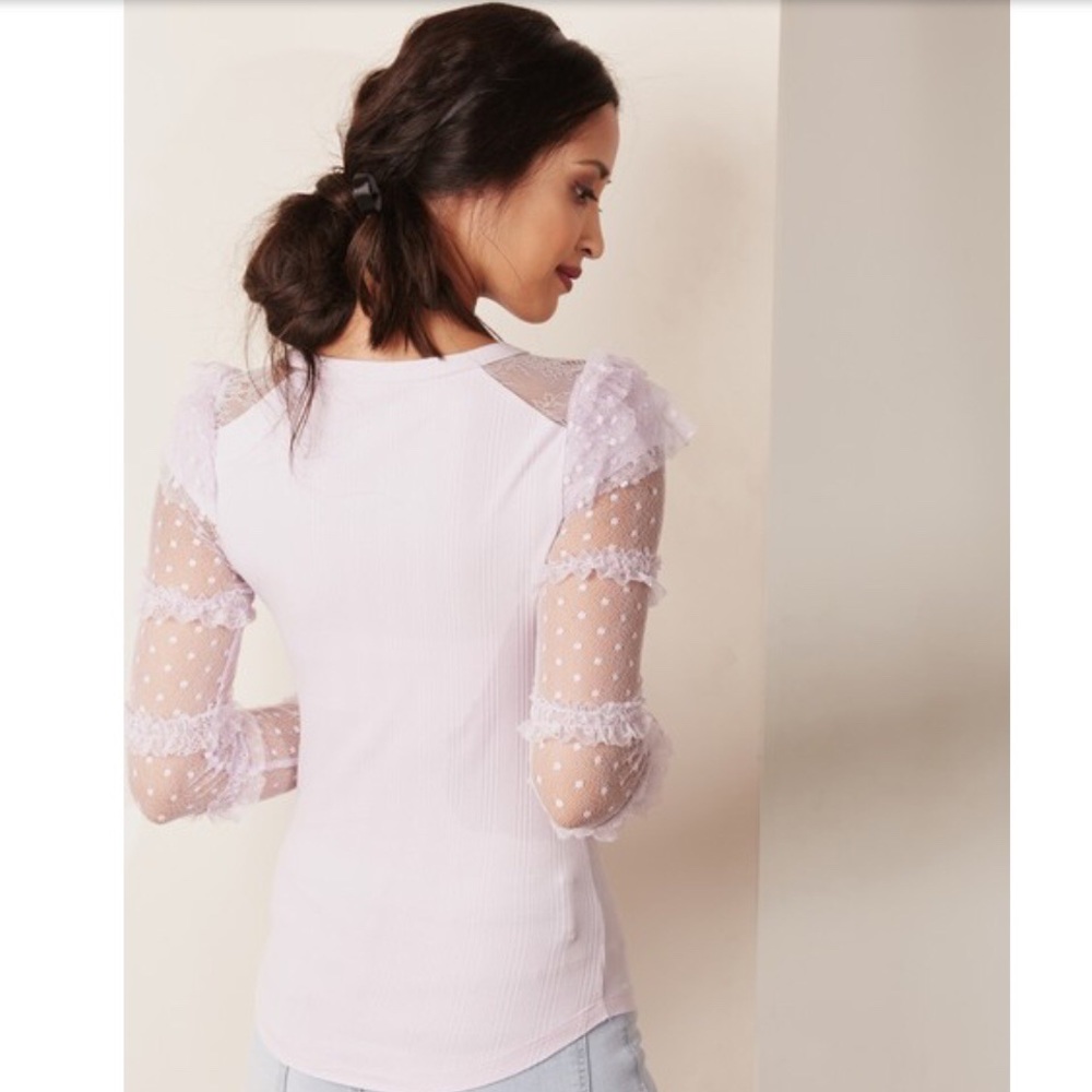 💕Host Pick💕Free People Ruffled Lace Top NWT - Picture 6 of 8