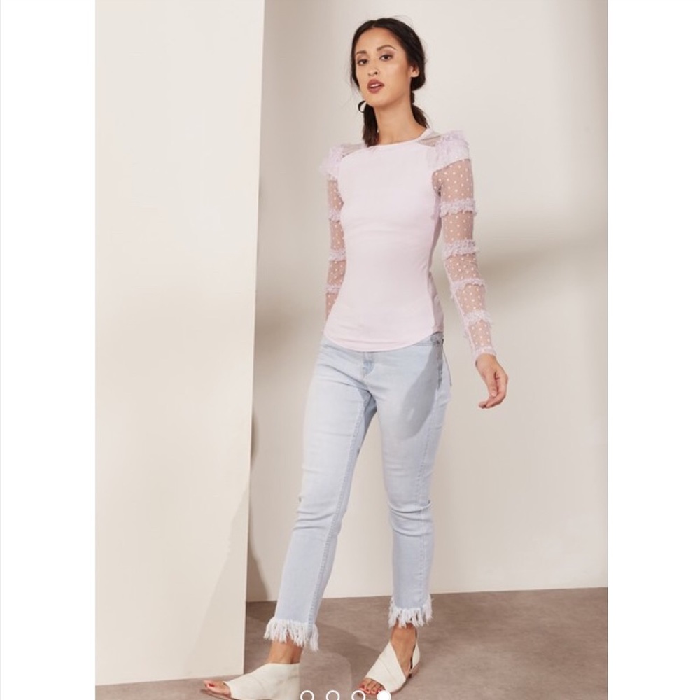 💕Host Pick💕Free People Ruffled Lace Top NWT - Picture 7 of 8