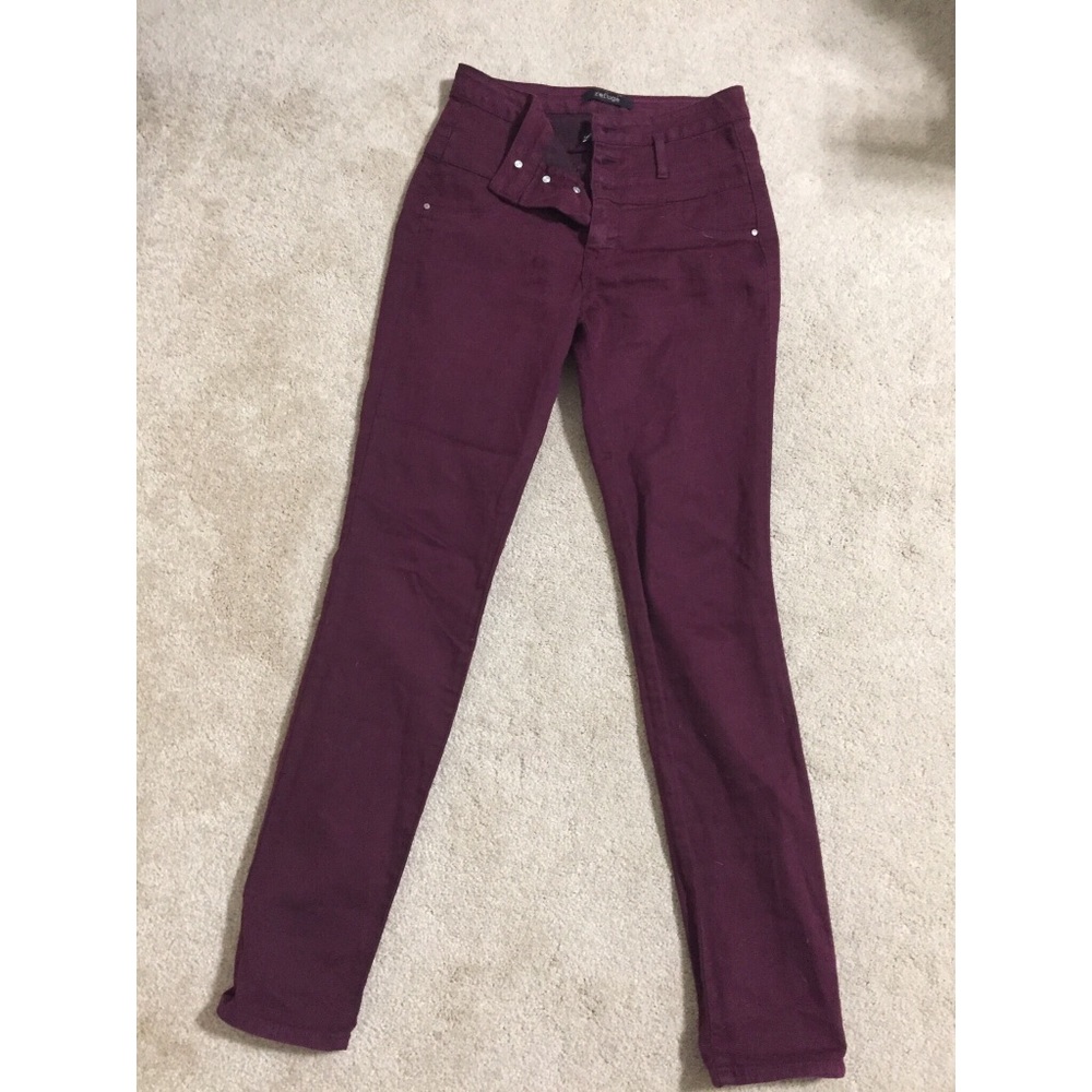 Maroon high waisted Jeans size 4