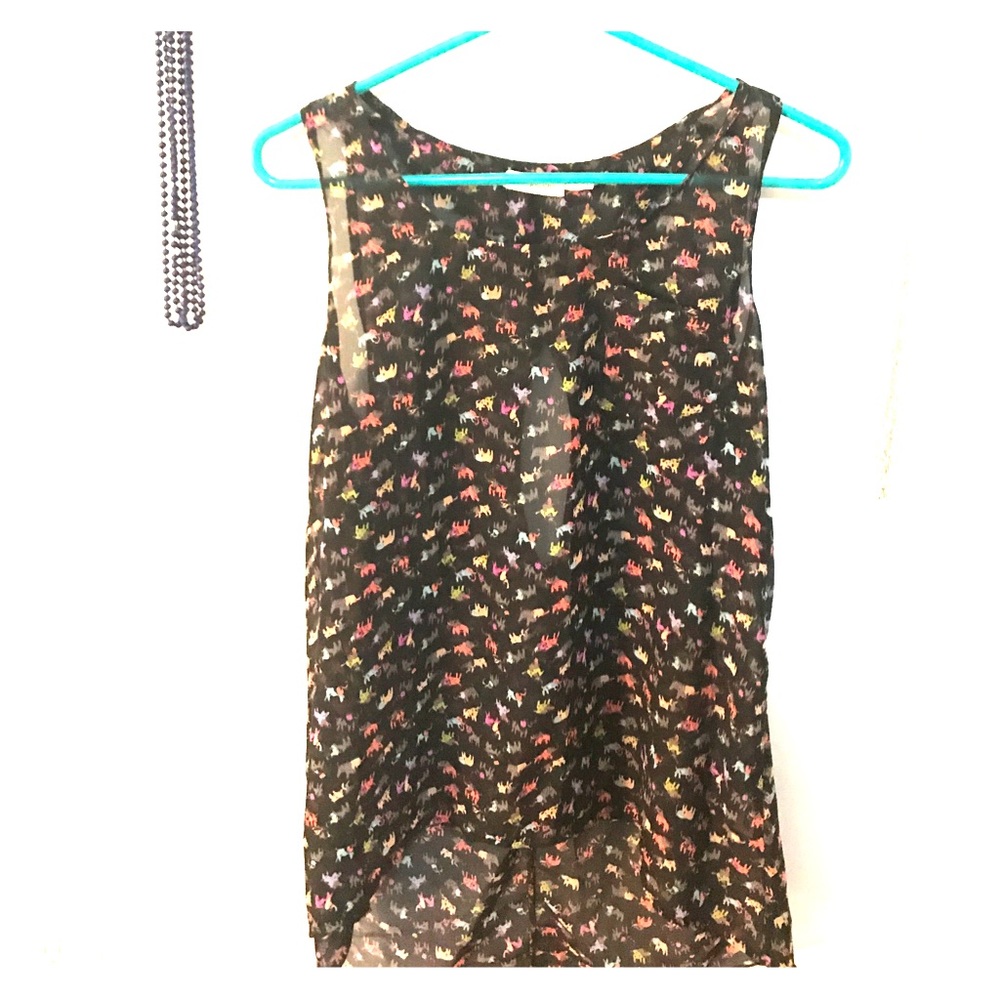 Elephant print tank top