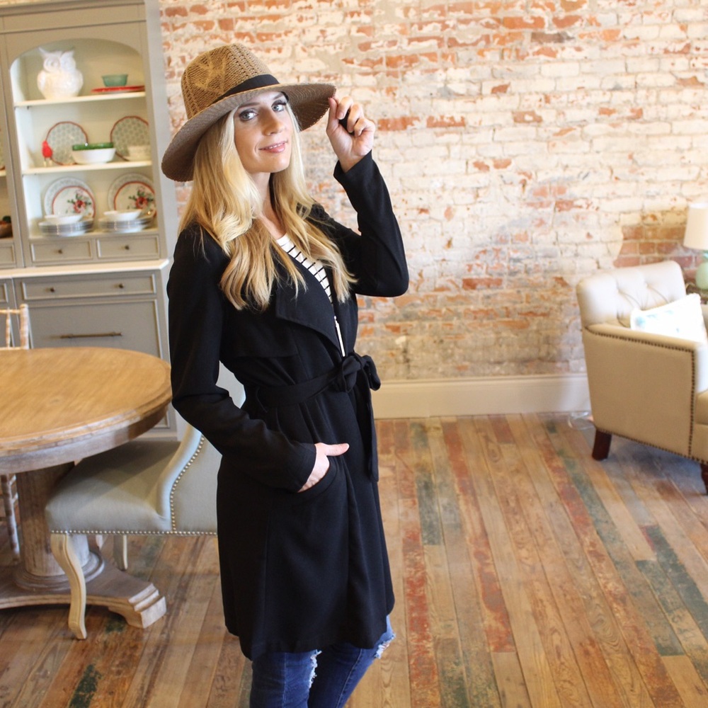 Mocha Wool Hat with black bow band - Picture 5 of 6