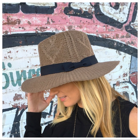 Infinity Raine Accessories - Mocha Wool Hat with black bow band