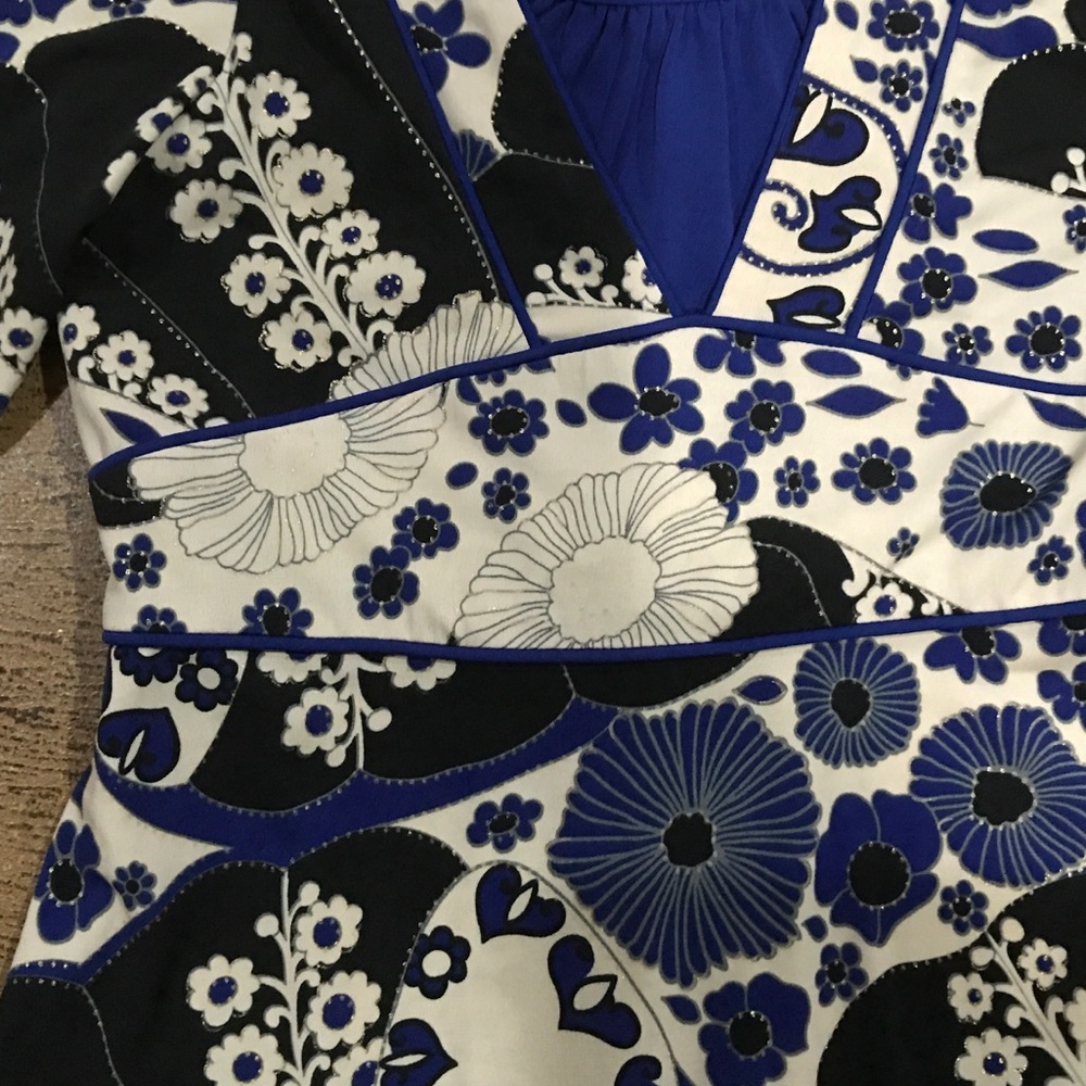 💸SOLD💸. Speechless dress size 10 blue/cream/blac - Picture 2 of 5