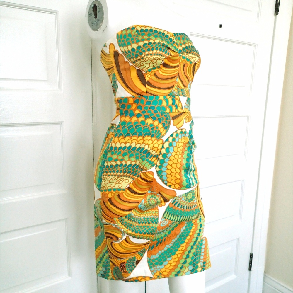 Banana Republic Trina Turk strapless printed dress