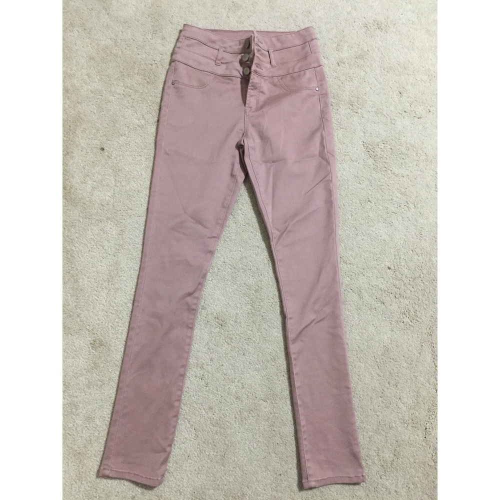 High waisted skinny jeans size 4, light pink