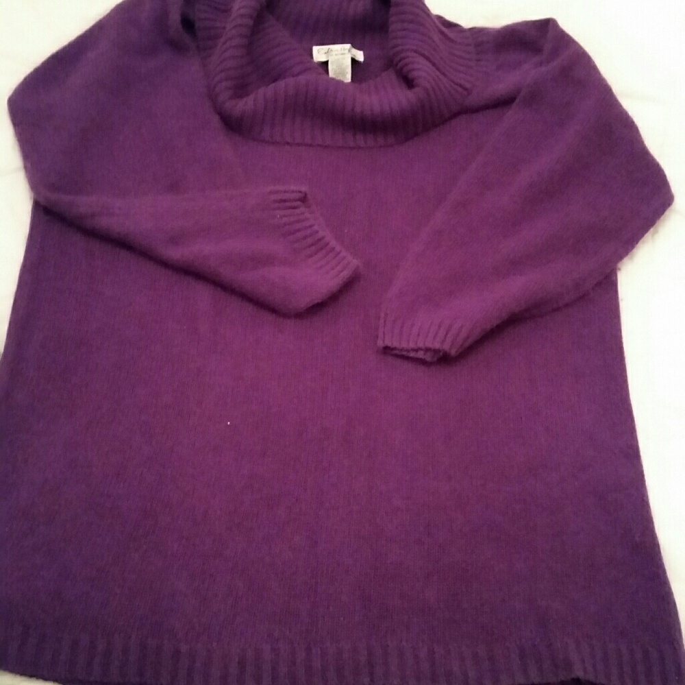 Beautiful cowl neck fuzzy purple sweater