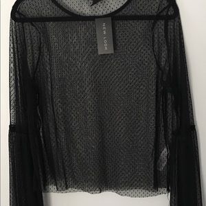 New Look Sheer Bell Sleeve Top