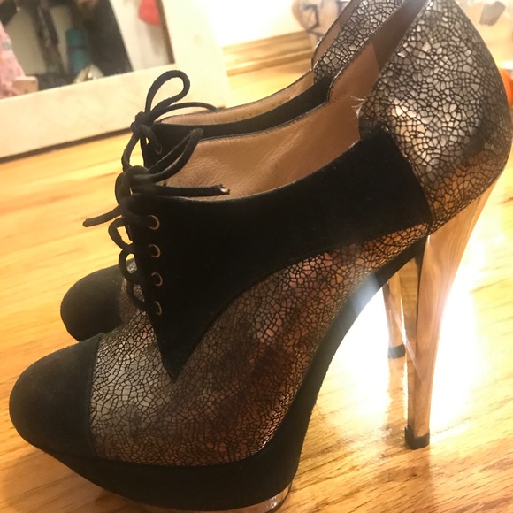 Casadei Lace Up Oxford Platform Shoes Sz 37 - Picture 2 of 8