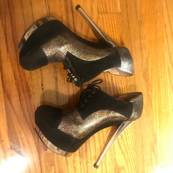 Casadei Lace Up Oxford Platform Shoes Sz 37 - Picture 7 of 8